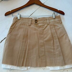 Rumored Beige Pleated Mini Skirt NWT